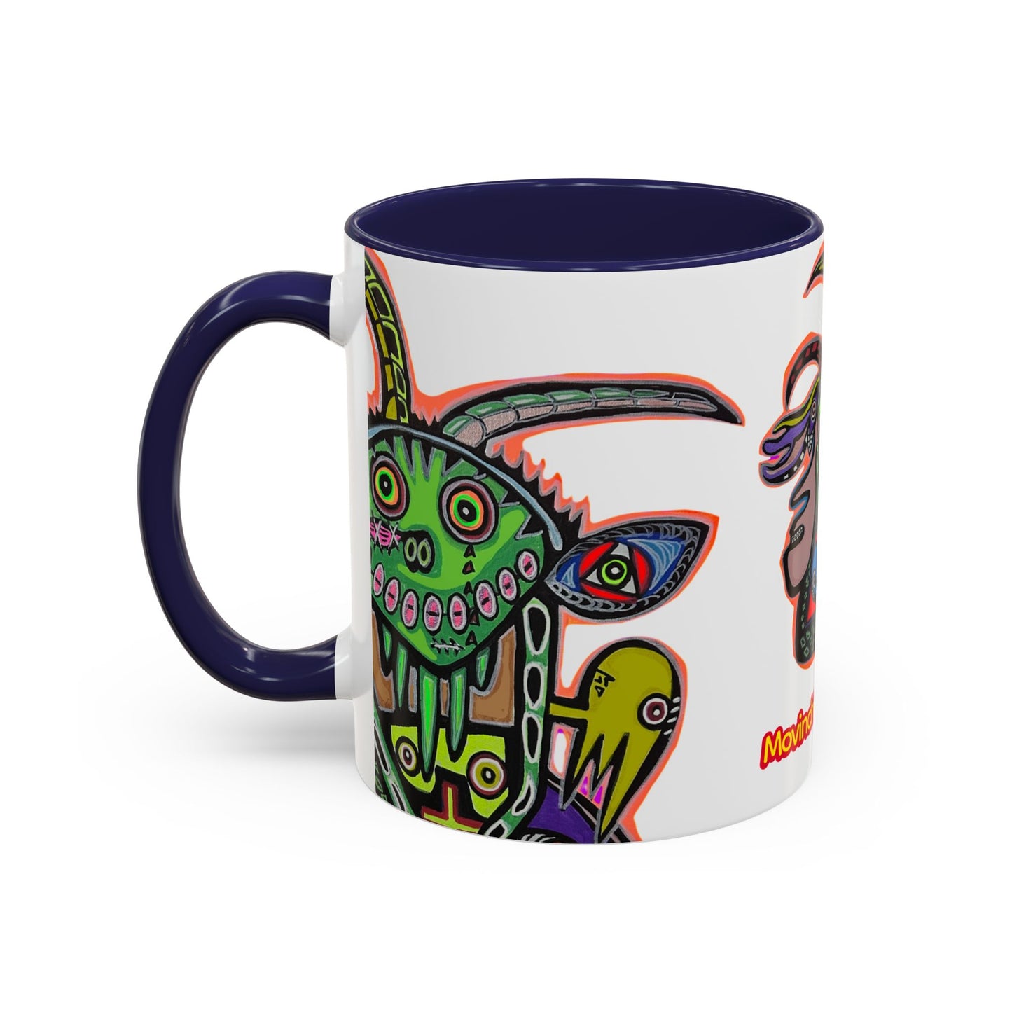Colorful RYDER.   Abstract Jester Accent Coffee Mug — MovinchiArtDesigns