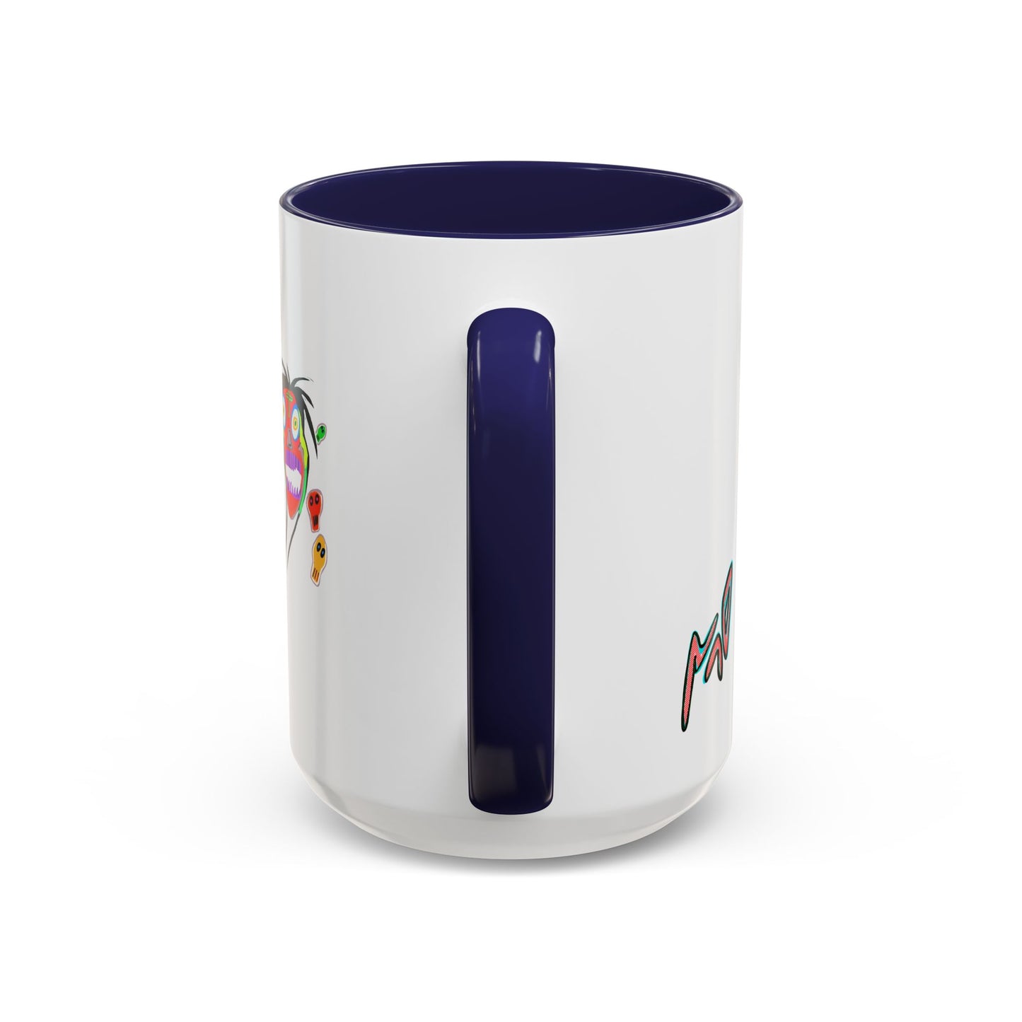 Colorful Tribal Mask Coffee Mug — Vibrant Skull Art Accent Mug (11/15oz)