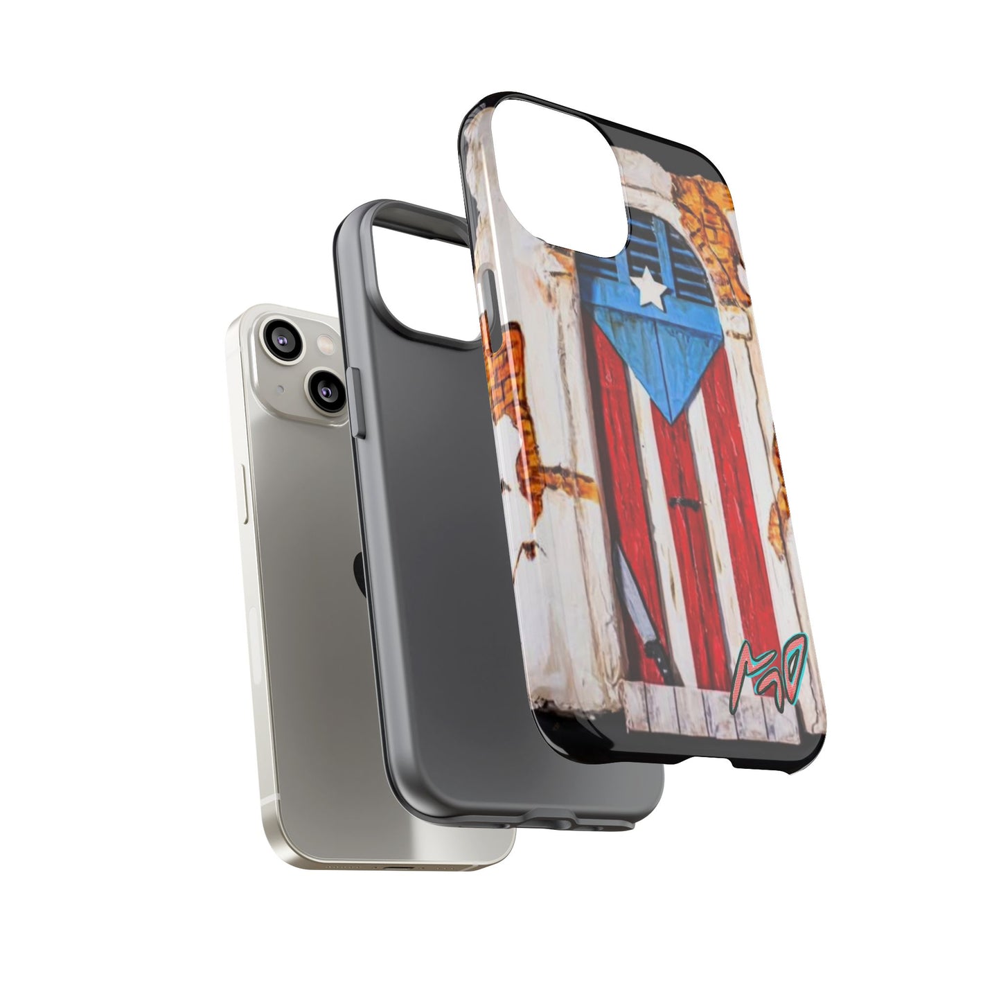 Puerto Rican Flag Phone Case - Rustic Coquí Door Design Tough Case
