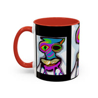 Abstract Alien Art Coffee Mug — Colorful Surreal Creature Accent Mug