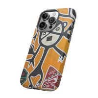Abstract TAINO  Tribal Art Phone Case – Bold Orange Graphic Protective Cover