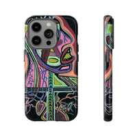 HEART ATTACK Abstract Neon Face Tough Phone Case – Vibrant Art Phone Cover
