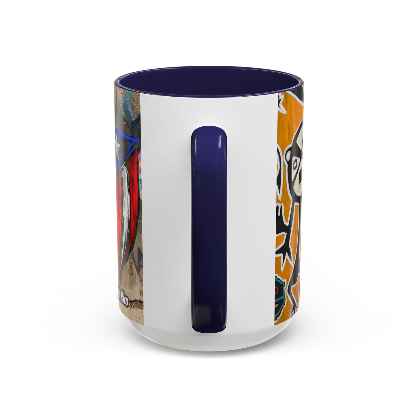 Puerto Rico Flag Coffee Mug — Rustic Street Art Accent Mug (11/15 oz)