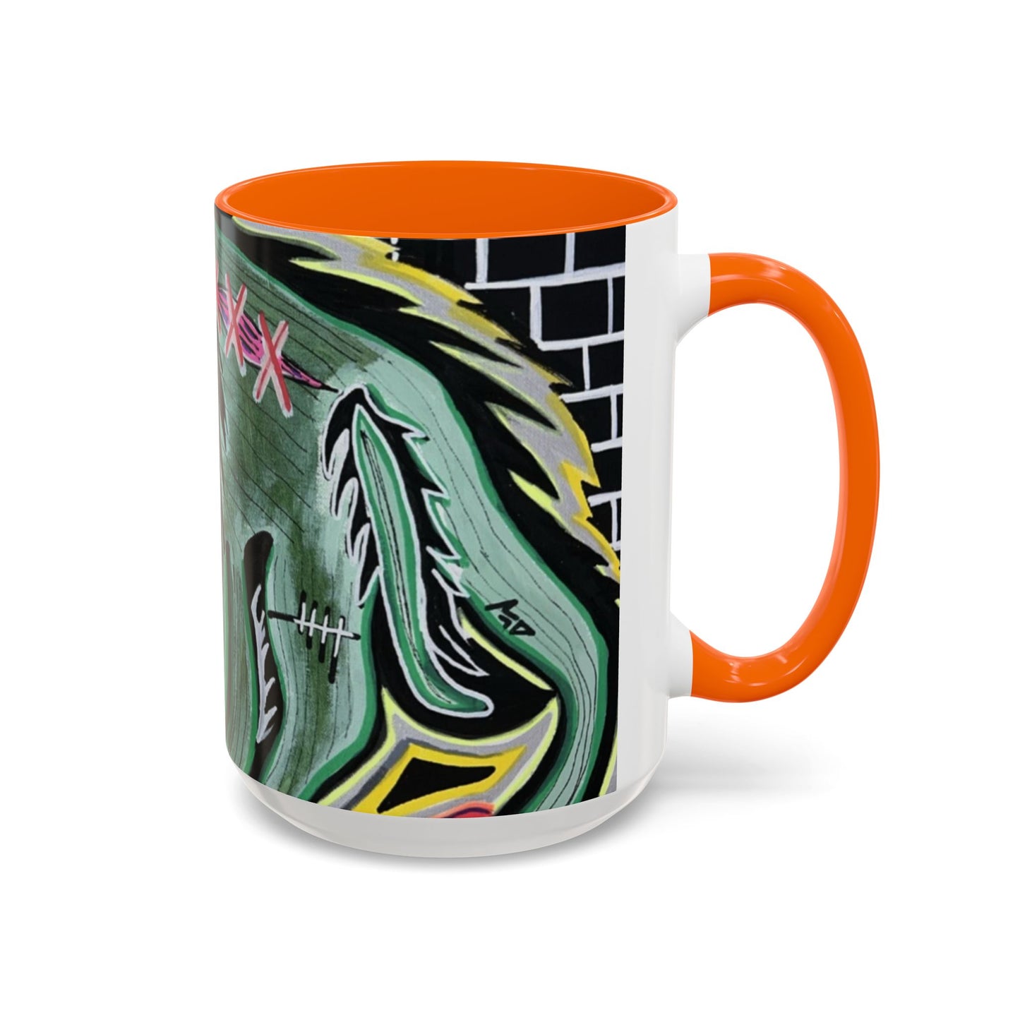 CHUPACABRAS.  Green Monster Art Coffee Mug — Spooky Neon Creature Accent Mug (11/15oz)