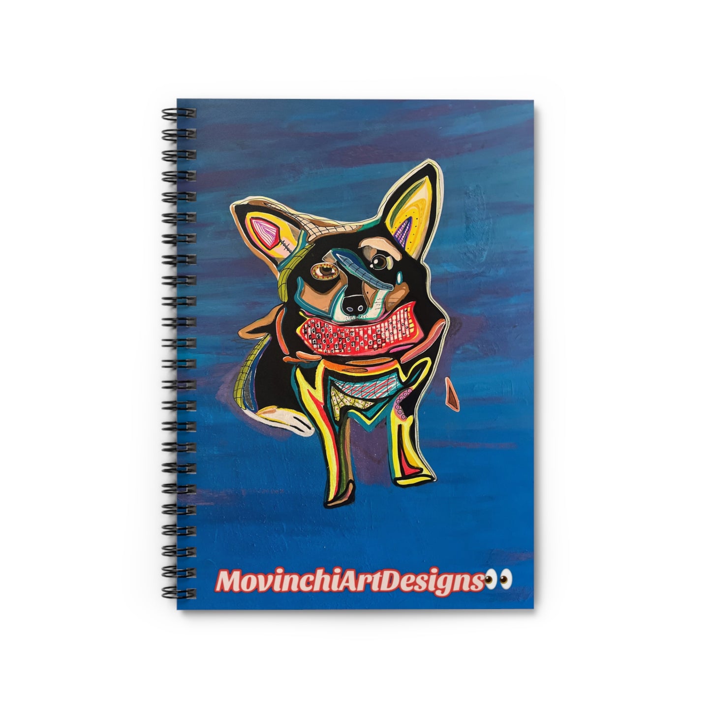 Corgi Pop Art Spiral Notebook — Colorful Dog Journal (MovinchiArtDesigns)