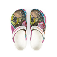 FLOW DOG  Pug Pop Art EVA Foam Clogs — Colorful Cartoon Dog Slip-On Shoes