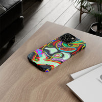 CRAZY4  Abstract Neon Skull Phone Case — Colorful Psychedelic Protective Cover