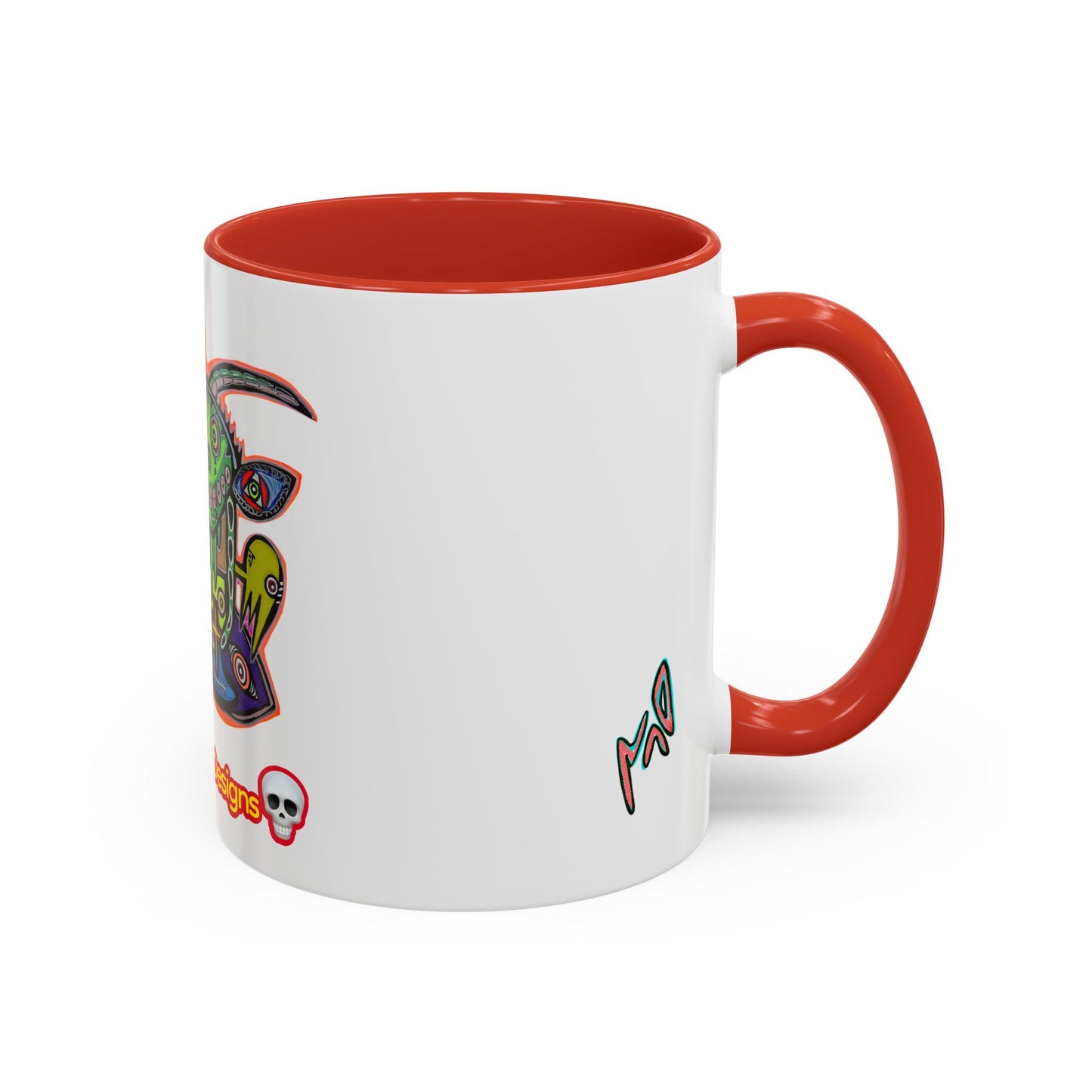 Colorful RYDER.   Abstract Jester Accent Coffee Mug — MovinchiArtDesigns