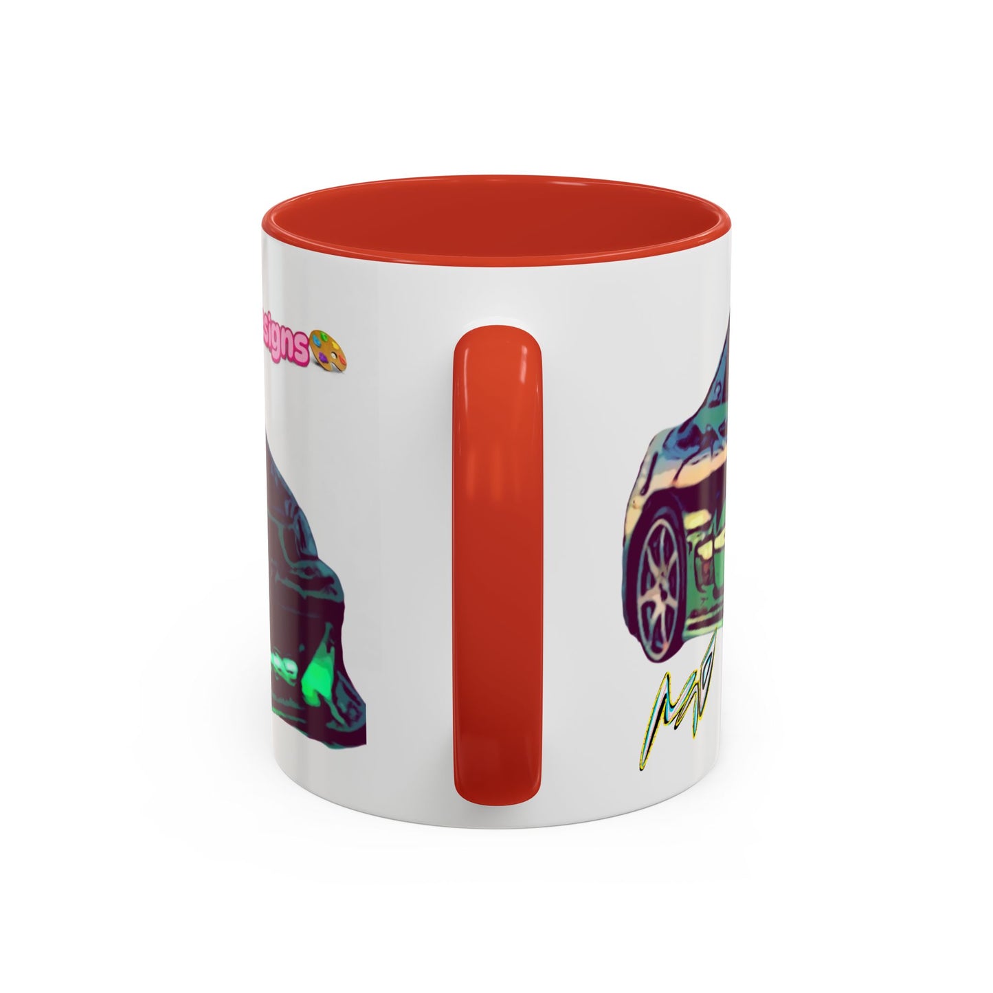 Coffee Mug —ECLIPSE  Neon Sports Car Design with "MovinchiArtDesigns" Logo