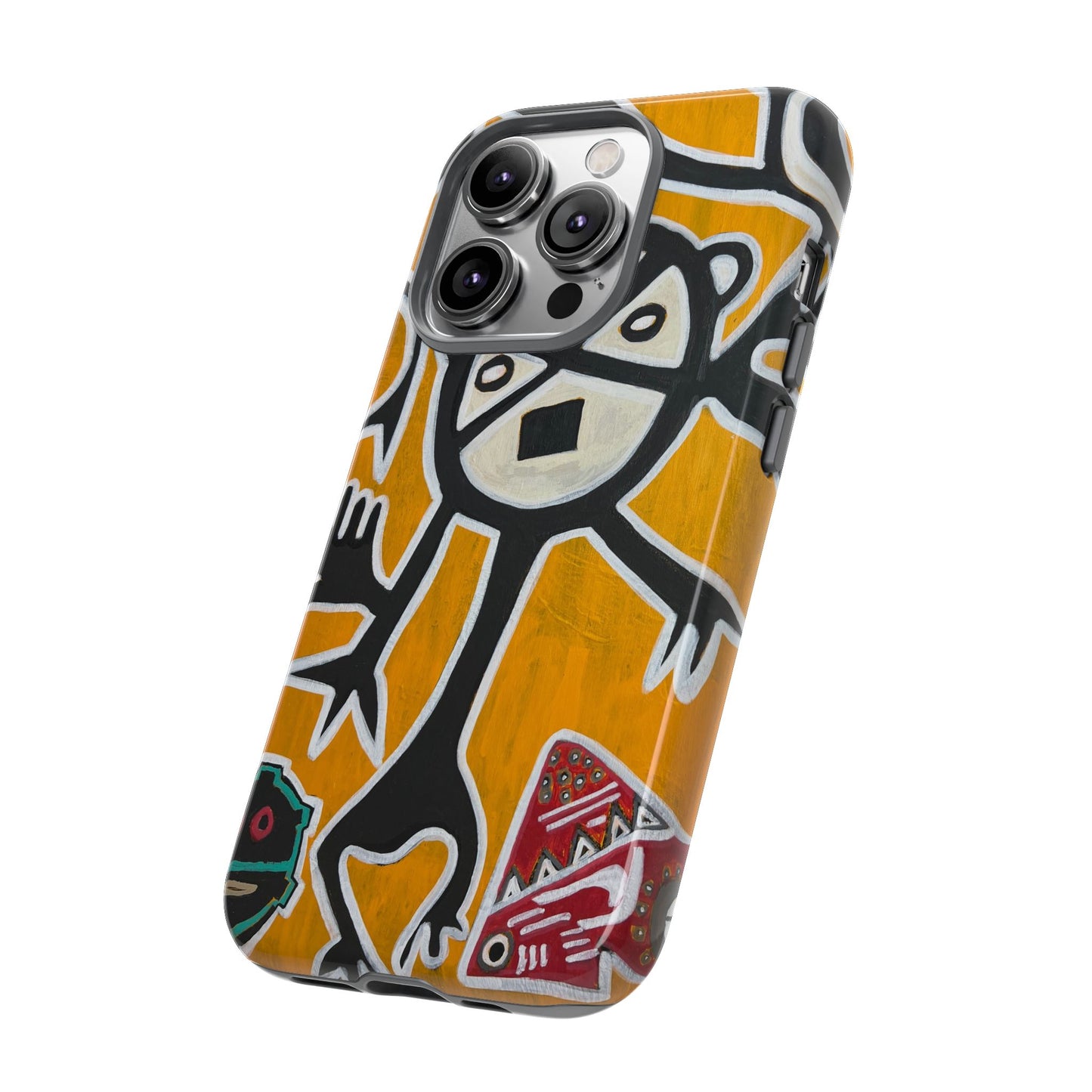 Abstract TAINO  Tribal Art Phone Case – Bold Orange Graphic Protective Cover