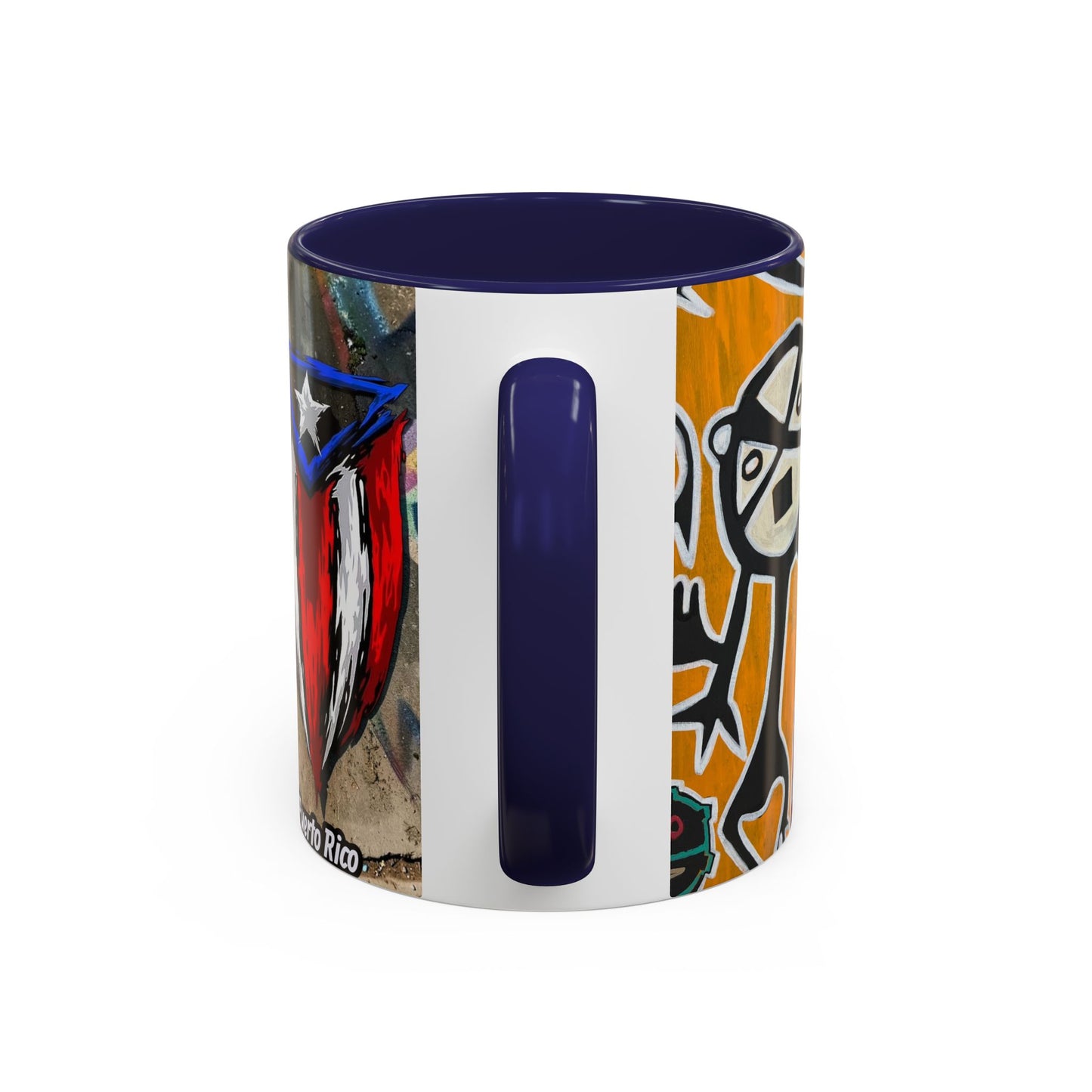 Puerto Rico Flag Coffee Mug — Rustic Street Art Accent Mug (11/15 oz)