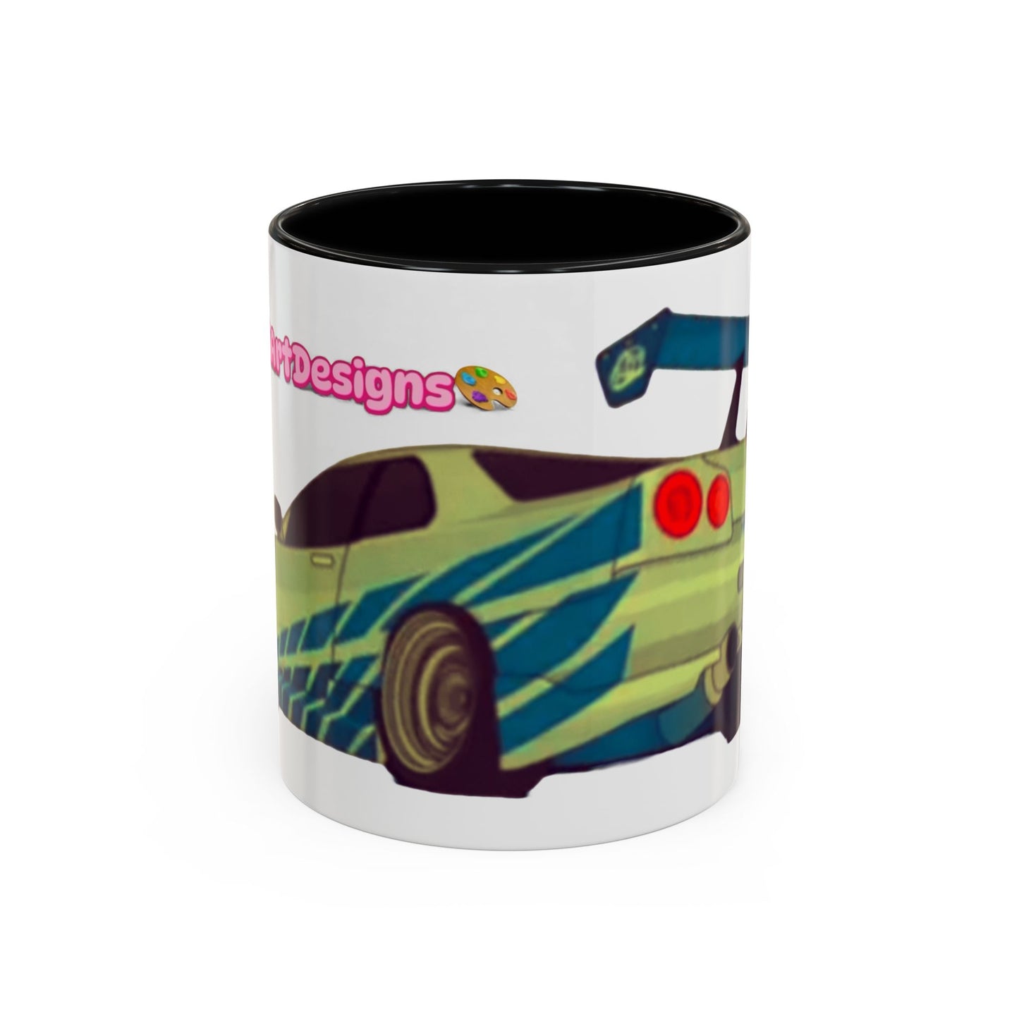 R34  Racing Skyline Accent Coffee Mug — Fast Car Drift Design (11/15oz)