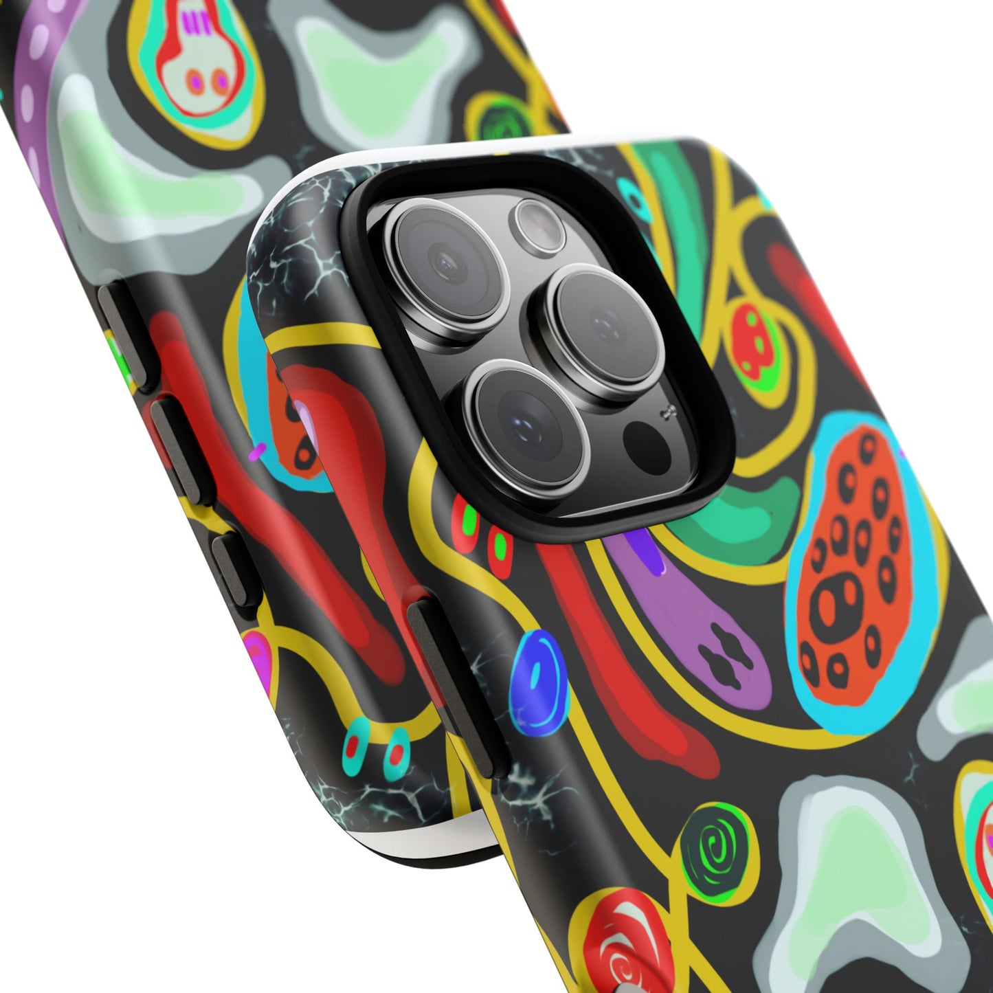 CRAZY4  Abstract Neon Skull Phone Case — Colorful Psychedelic Protective Cover