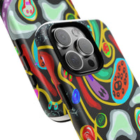 CRAZY4  Abstract Neon Skull Phone Case — Colorful Psychedelic Protective Cover