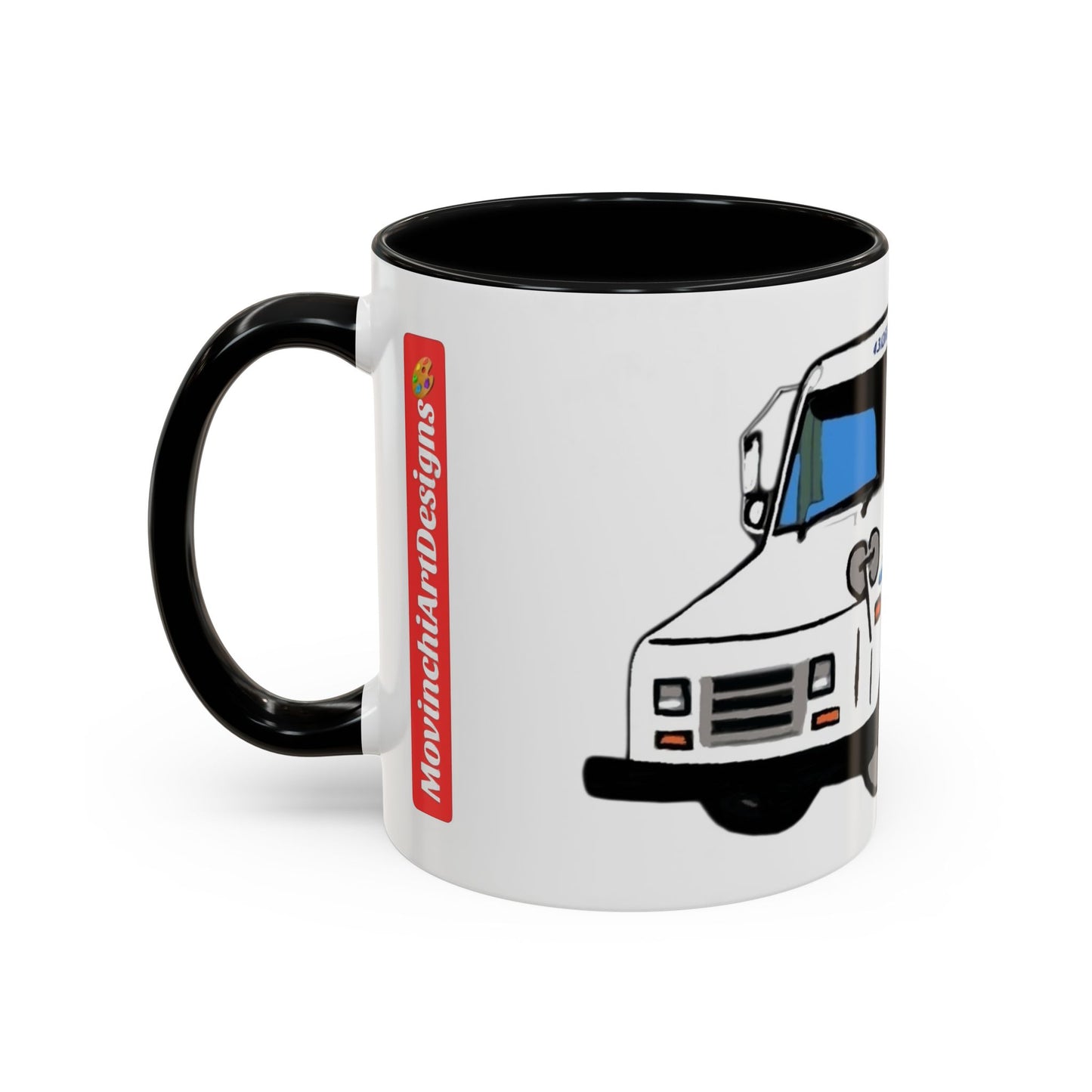 LLV Postal Service Mail Truck Accent Coffee Mug — Retro USPS Delivery Van Illustration (11/15oz)