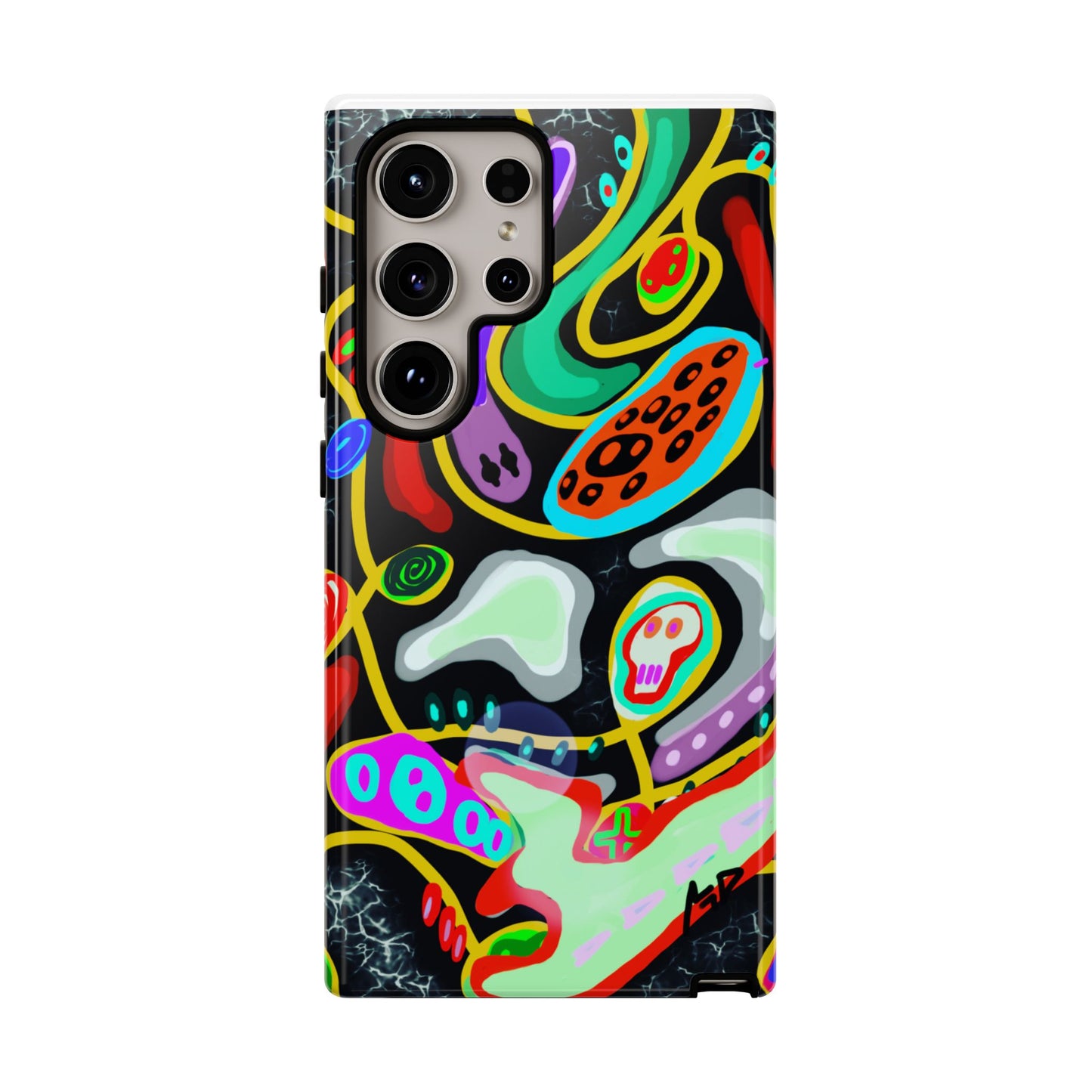 CRAZY4  Abstract Neon Skull Phone Case — Colorful Psychedelic Protective Cover