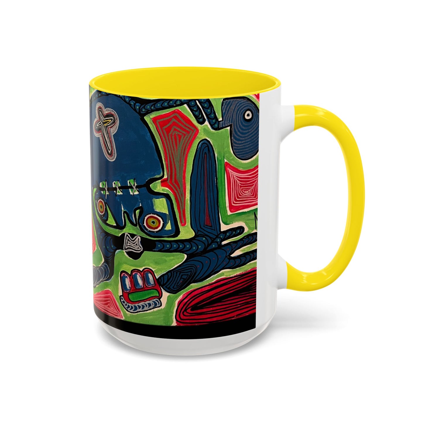AFTER LIFE2.0  Abstract Neon Doodle Coffee Mug — Colorful Surreal Art Accent Mug (11/15oz)