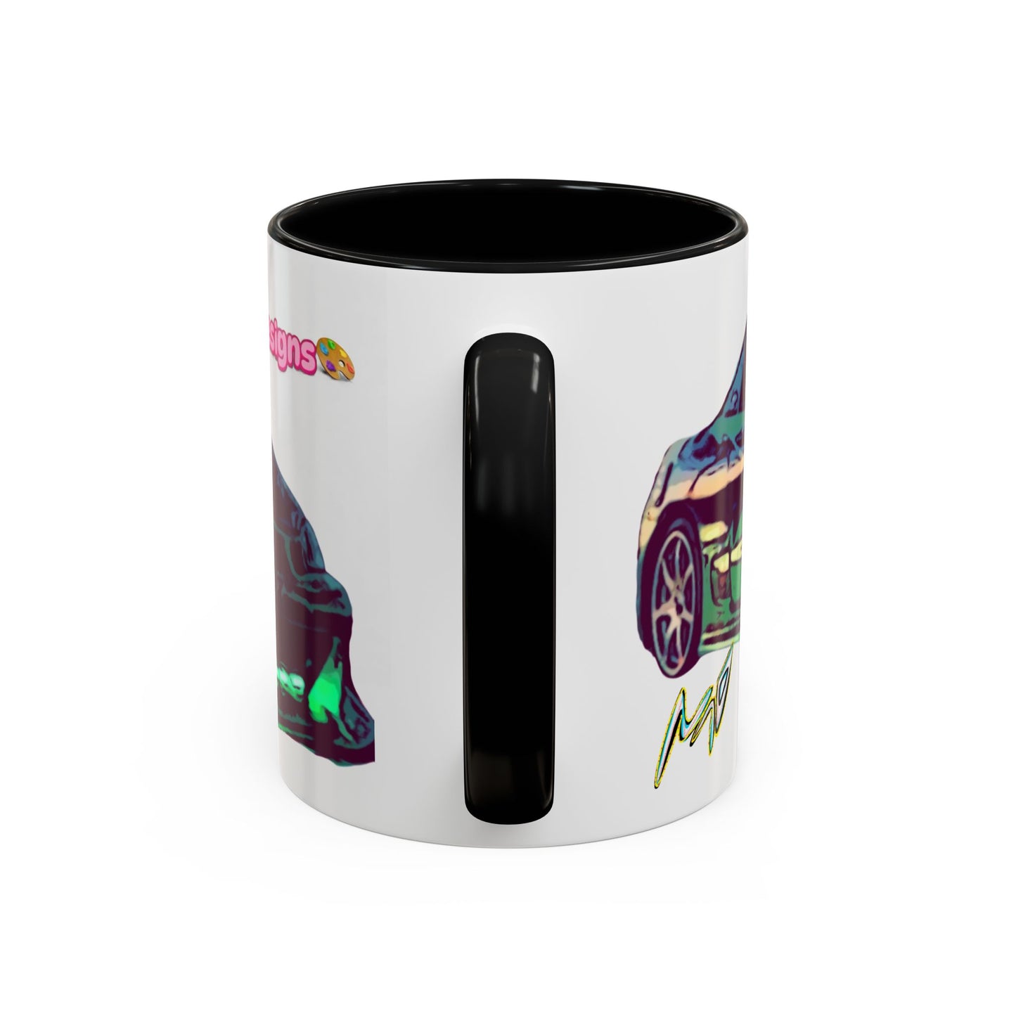 Coffee Mug —ECLIPSE  Neon Sports Car Design with "MovinchiArtDesigns" Logo