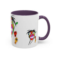 Skullface Accent Coffee Mug — Colorful Day of the Dead Pop Art (11/15oz)