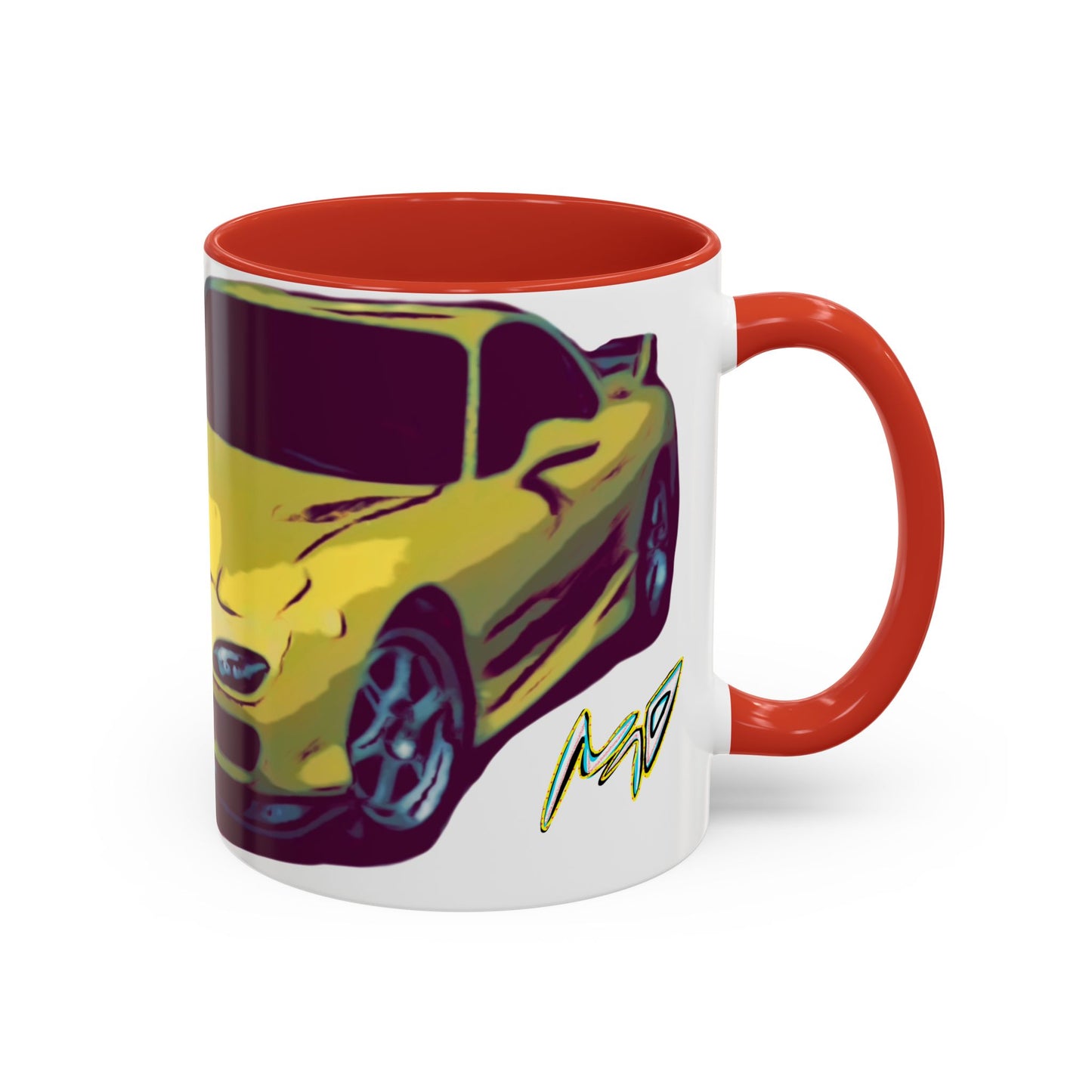 RX7  Coffee Mug — Yellow Sports Car Illustration Accent Mug