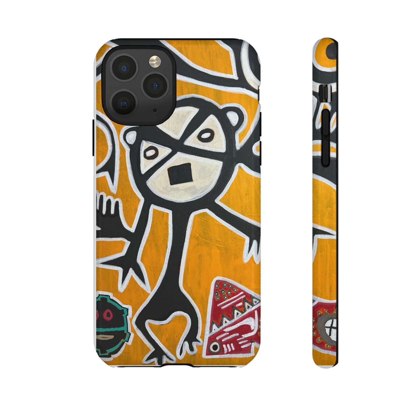 Abstract TAINO  Tribal Art Phone Case – Bold Orange Graphic Protective Cover