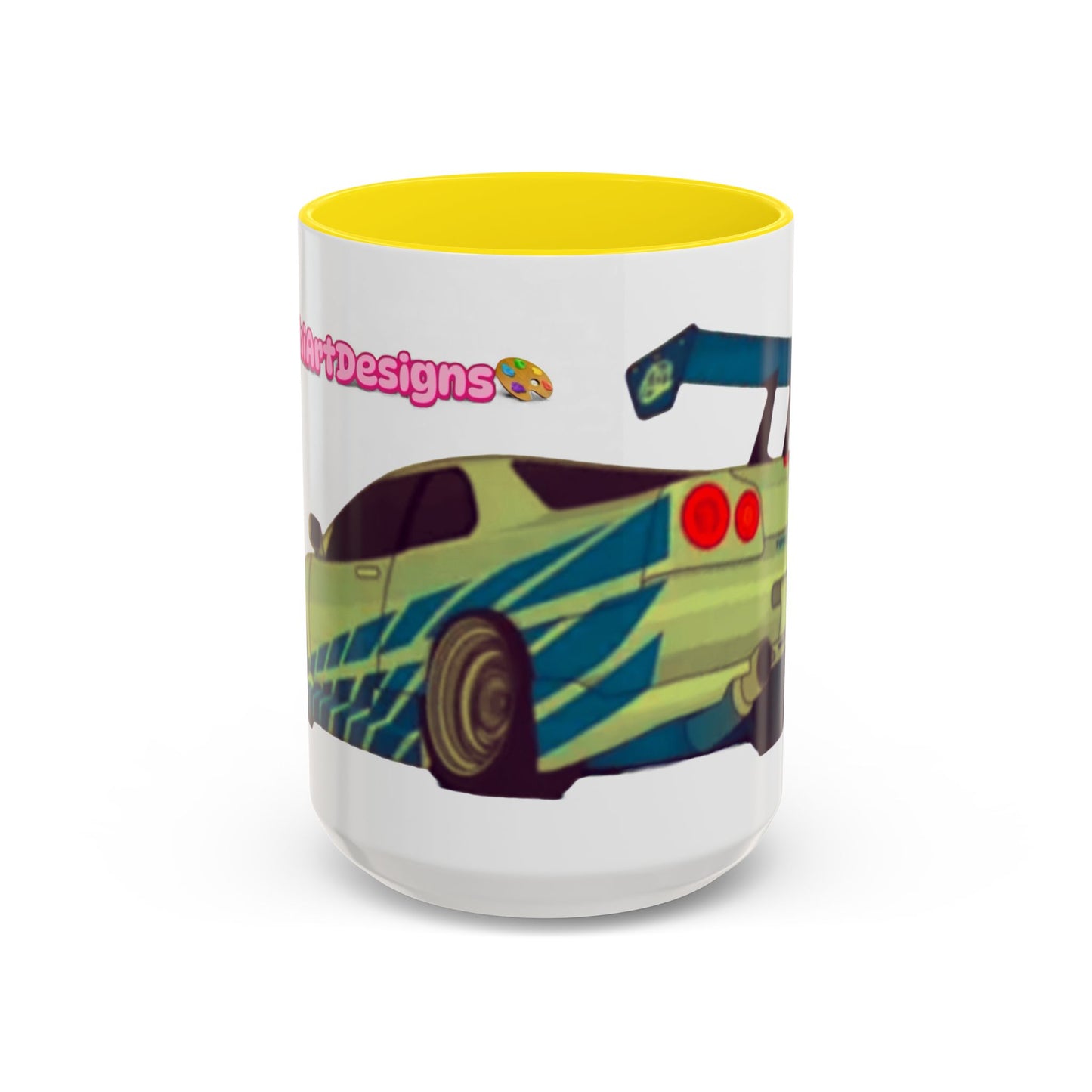 R34  Racing Skyline Accent Coffee Mug — Fast Car Drift Design (11/15oz)