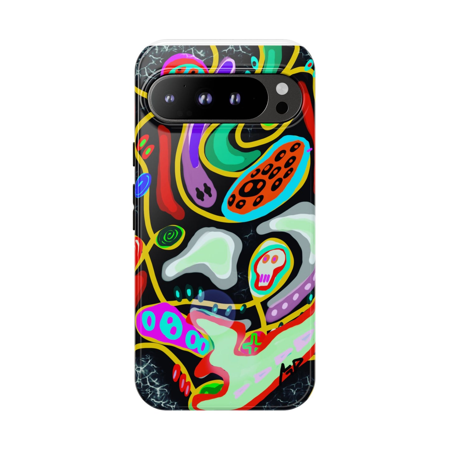 CRAZY4  Abstract Neon Skull Phone Case — Colorful Psychedelic Protective Cover