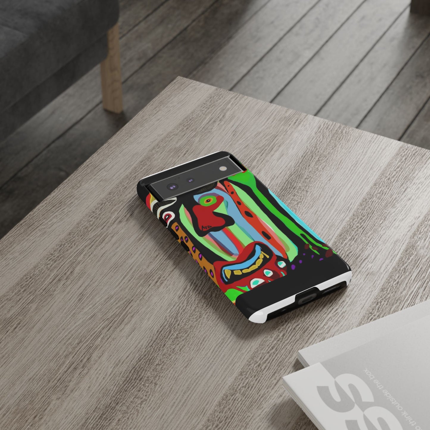 CRAZY.   Tribal Face Phone Case — Colorful Modern Art iPhone Cover
