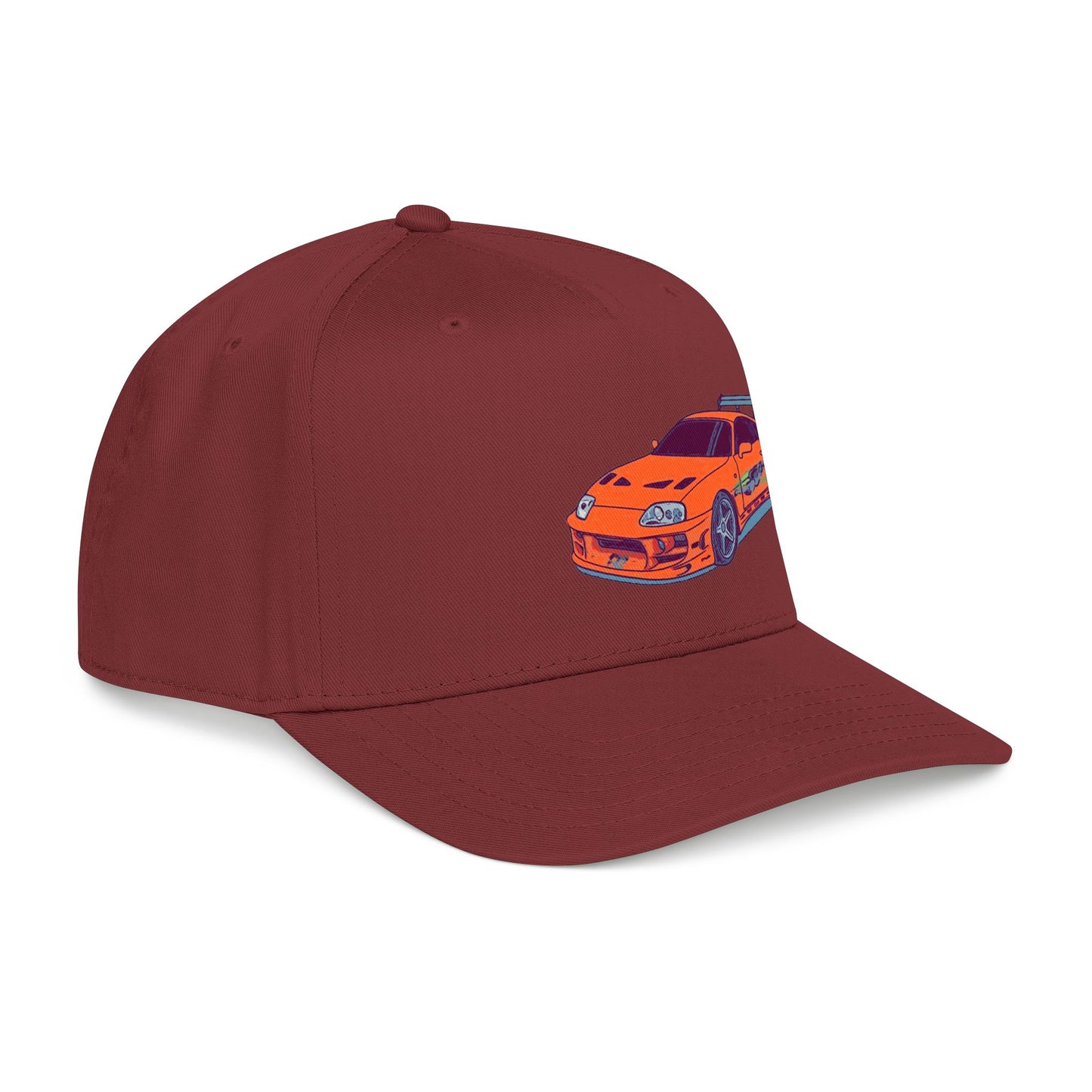 2JZ.  Retro Orange Sports Car Baseball Cap — Vintage JDM Supra Snapback