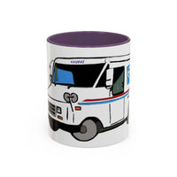 LLV Postal Service Mail Truck Accent Coffee Mug — Retro USPS Delivery Van Illustration (11/15oz)