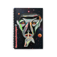 SILENCE.  Cosmic Shh Spiral Notebook — Abstract Face Art Ruled Journal