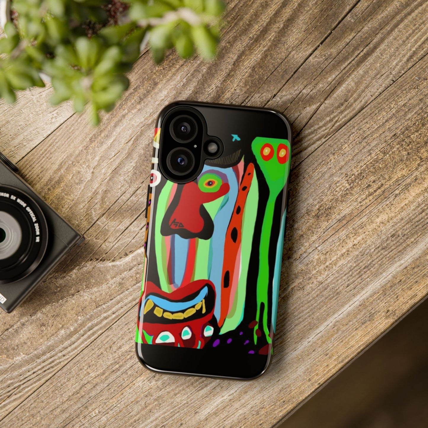 CRAZY.   Tribal Face Phone Case — Colorful Modern Art iPhone Cover