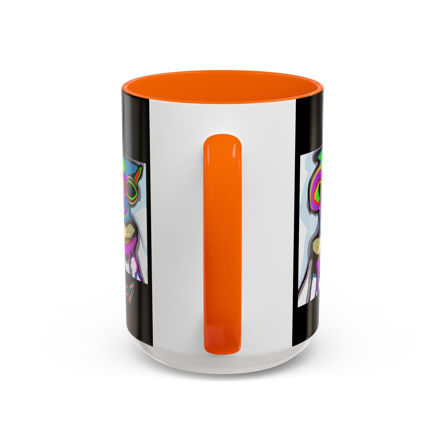 Abstract Alien Art Coffee Mug — Colorful Surreal Creature Accent Mug
