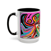 Abstract Neon octopussy Coffee Mug — Colorful Pop Art Accent Mug (11/15oz)