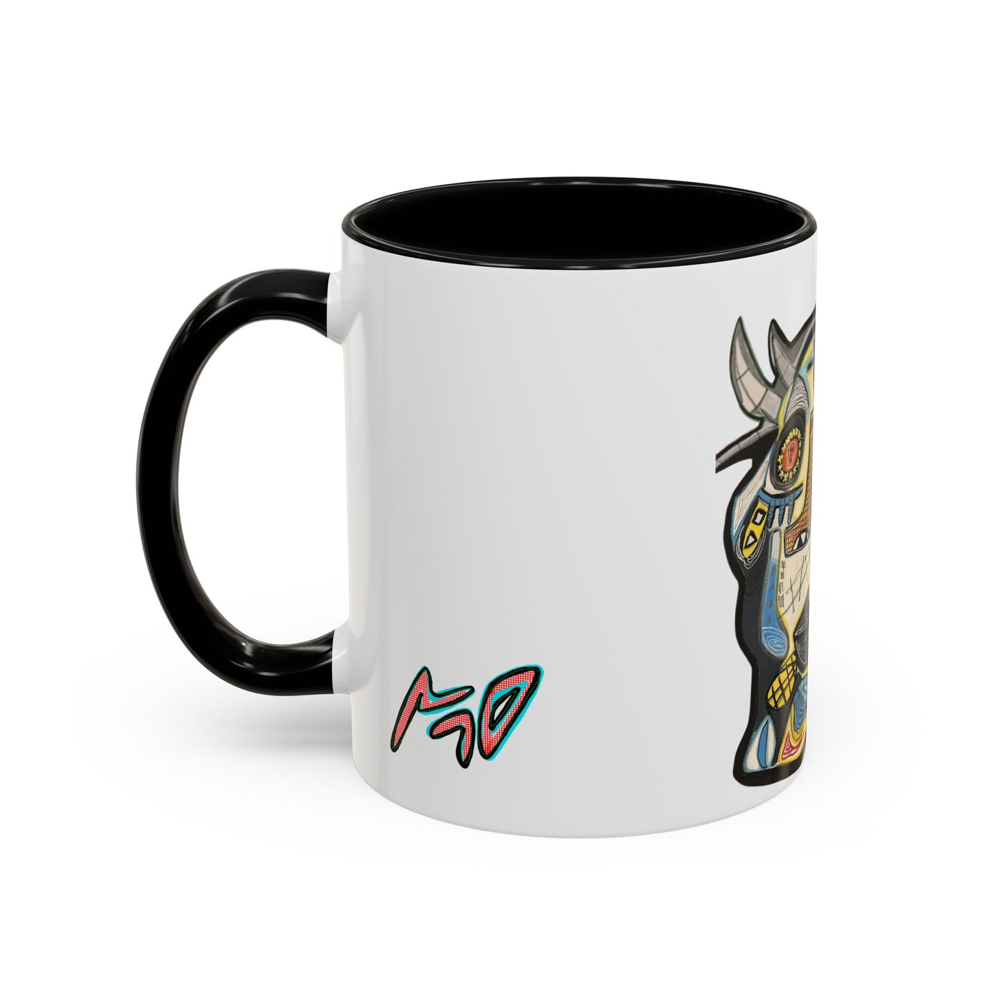 Abstract MOVINCHI Art Coffee Mug — Colorful Cubist Ceramic Accent Mug