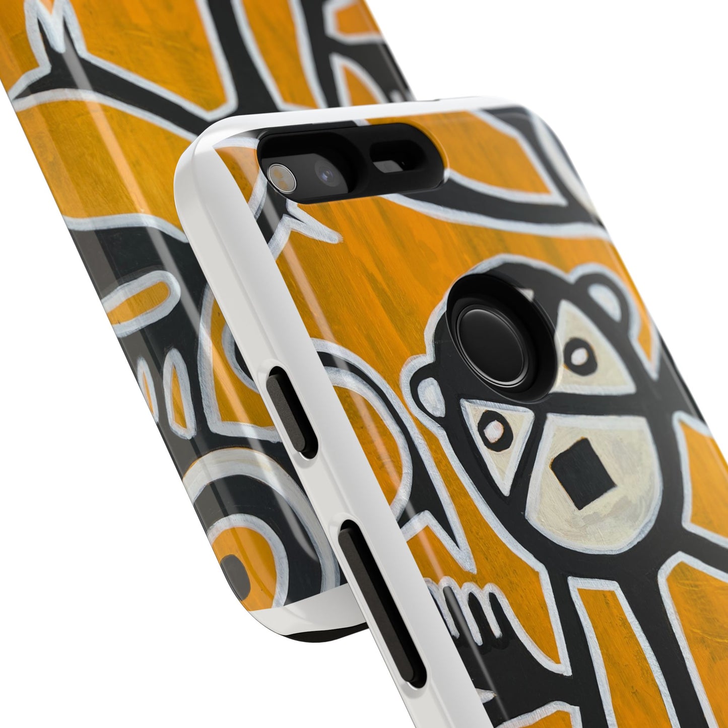 Abstract TAINO  Tribal Art Phone Case – Bold Orange Graphic Protective Cover