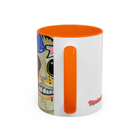 POOKIES BEAR Cat Skull Accent Coffee Mug — Day of the Dead Gothic Cat Design