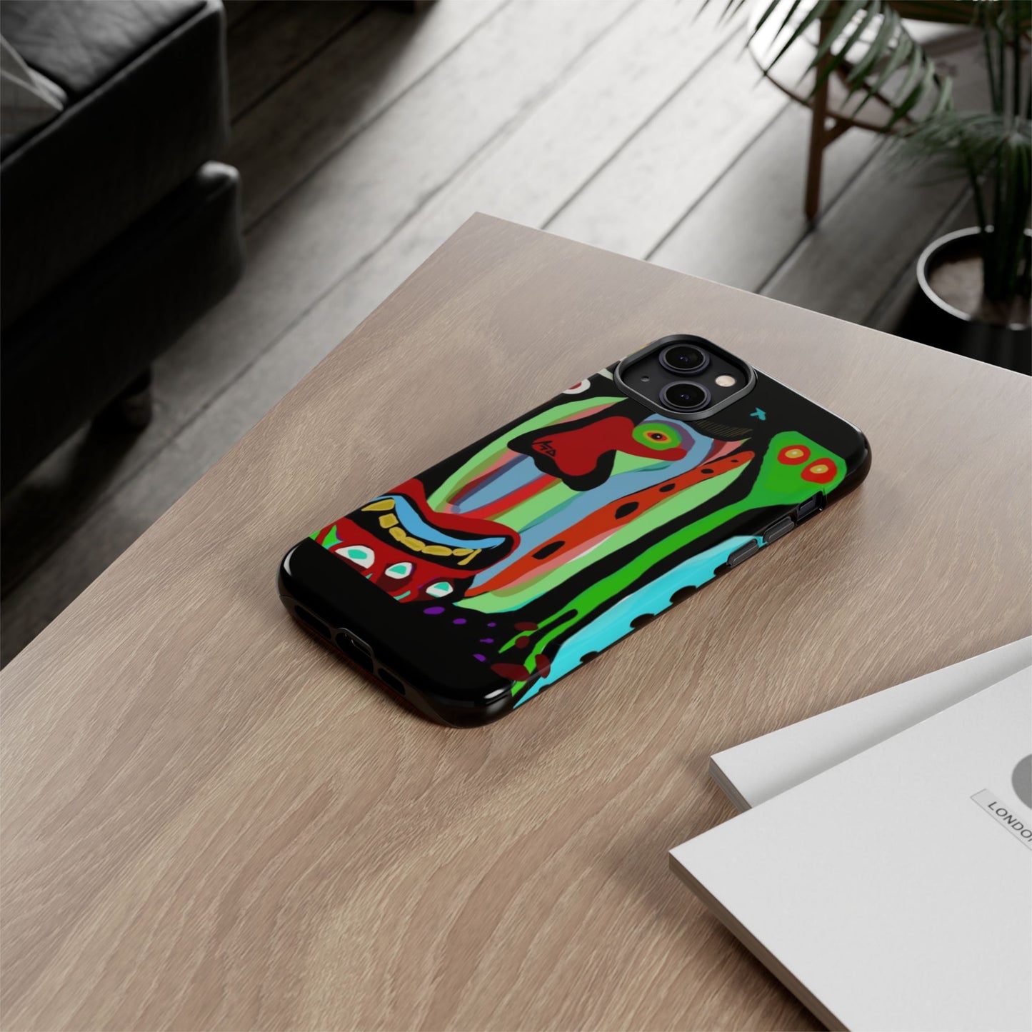 CRAZY.   Tribal Face Phone Case — Colorful Modern Art iPhone Cover