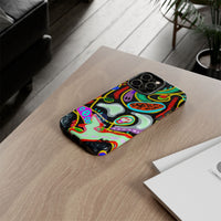 CRAZY4  Abstract Neon Skull Phone Case — Colorful Psychedelic Protective Cover