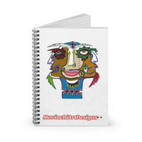 Abstract Colorful TRIPLE  Face Spiral Notebook — Artistic Doodle Journal (MovinchiArtDesigns)