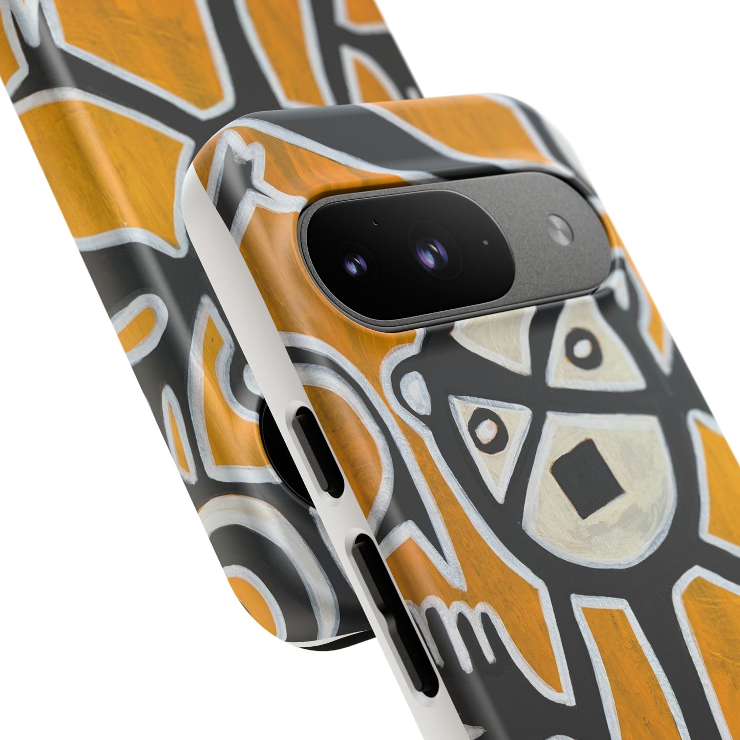 Abstract TAINO  Tribal Art Phone Case – Bold Orange Graphic Protective Cover
