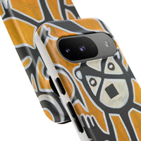 Abstract TAINO  Tribal Art Phone Case – Bold Orange Graphic Protective Cover
