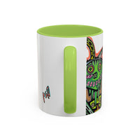 Colorful RYDER.   Abstract Jester Accent Coffee Mug — MovinchiArtDesigns