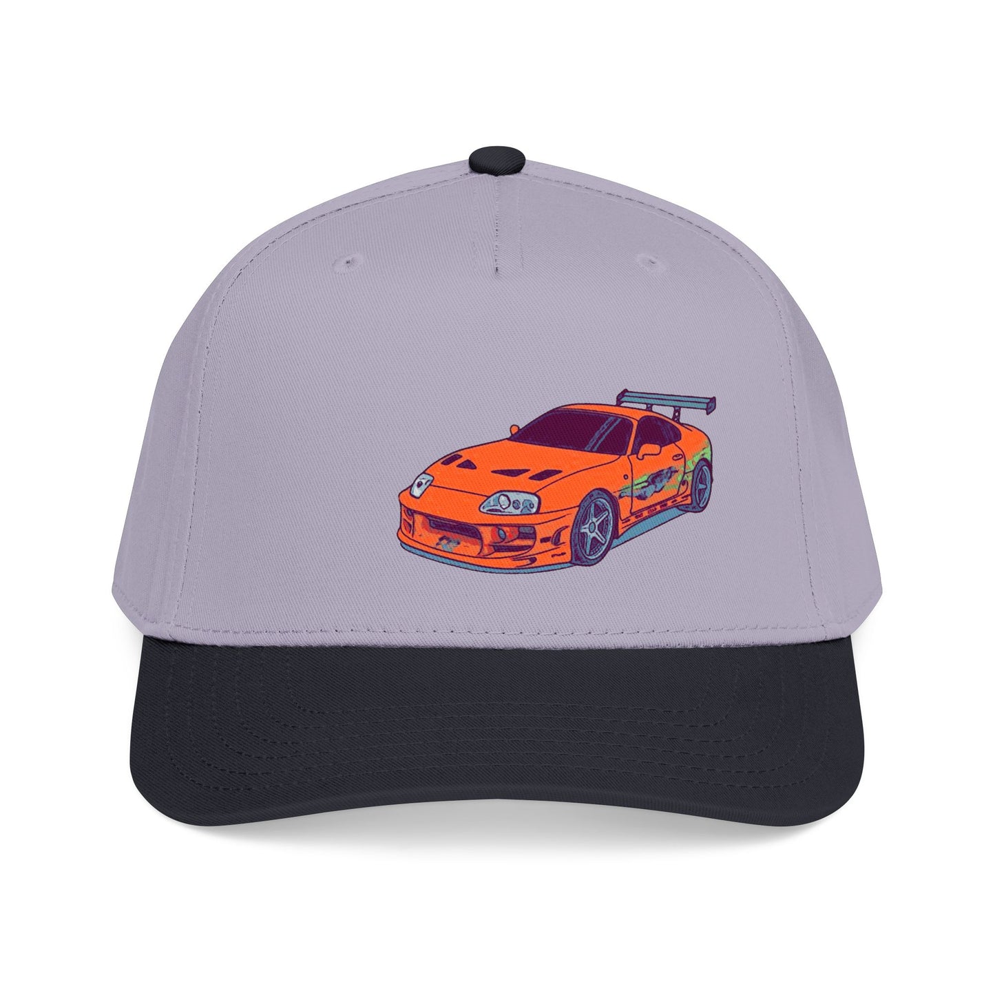 2JZ.  Retro Orange Sports Car Baseball Cap — Vintage JDM Supra Snapback