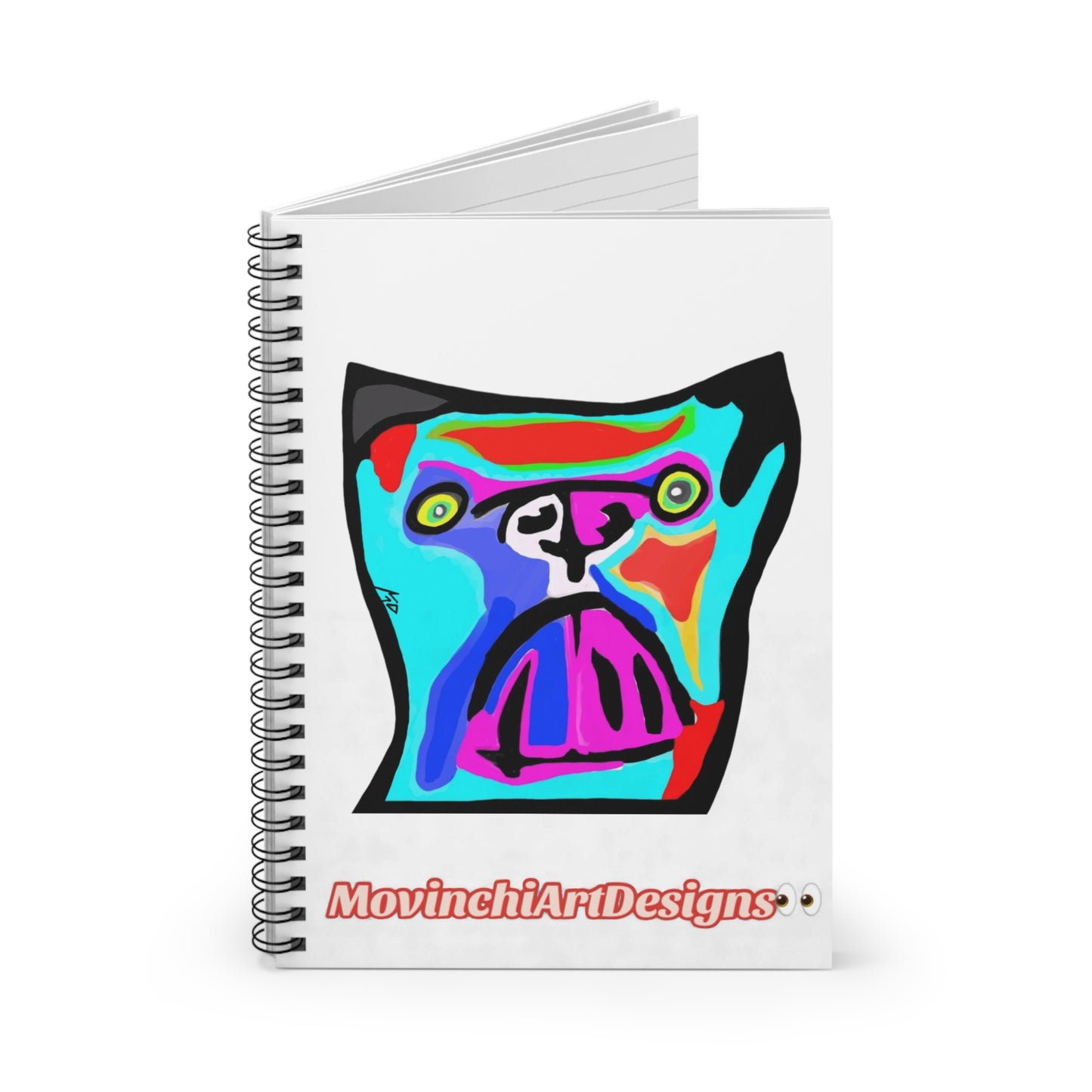MONET  Bulldog Spiral Notebook — MovinchiArtDesigns Ruled Journal