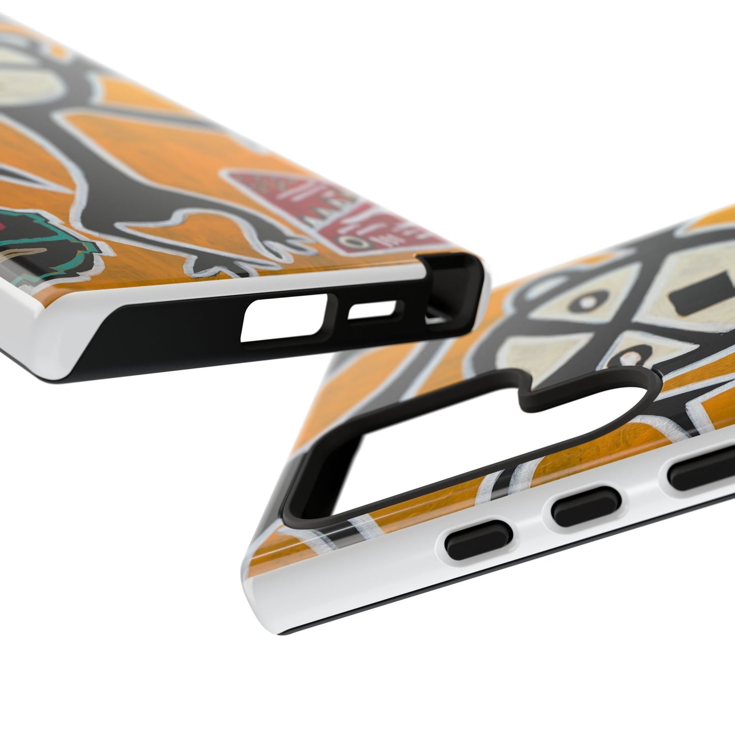 Abstract TAINO  Tribal Art Phone Case – Bold Orange Graphic Protective Cover
