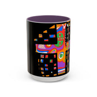 Coffee Mug — Colorful Abstract Cross Accent Ceramic Mug (11/15 oz)