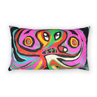 Abstract Neon Octopus Pillow Sham — Vibrant Psychedelic Cotton Decorative Pillowcase