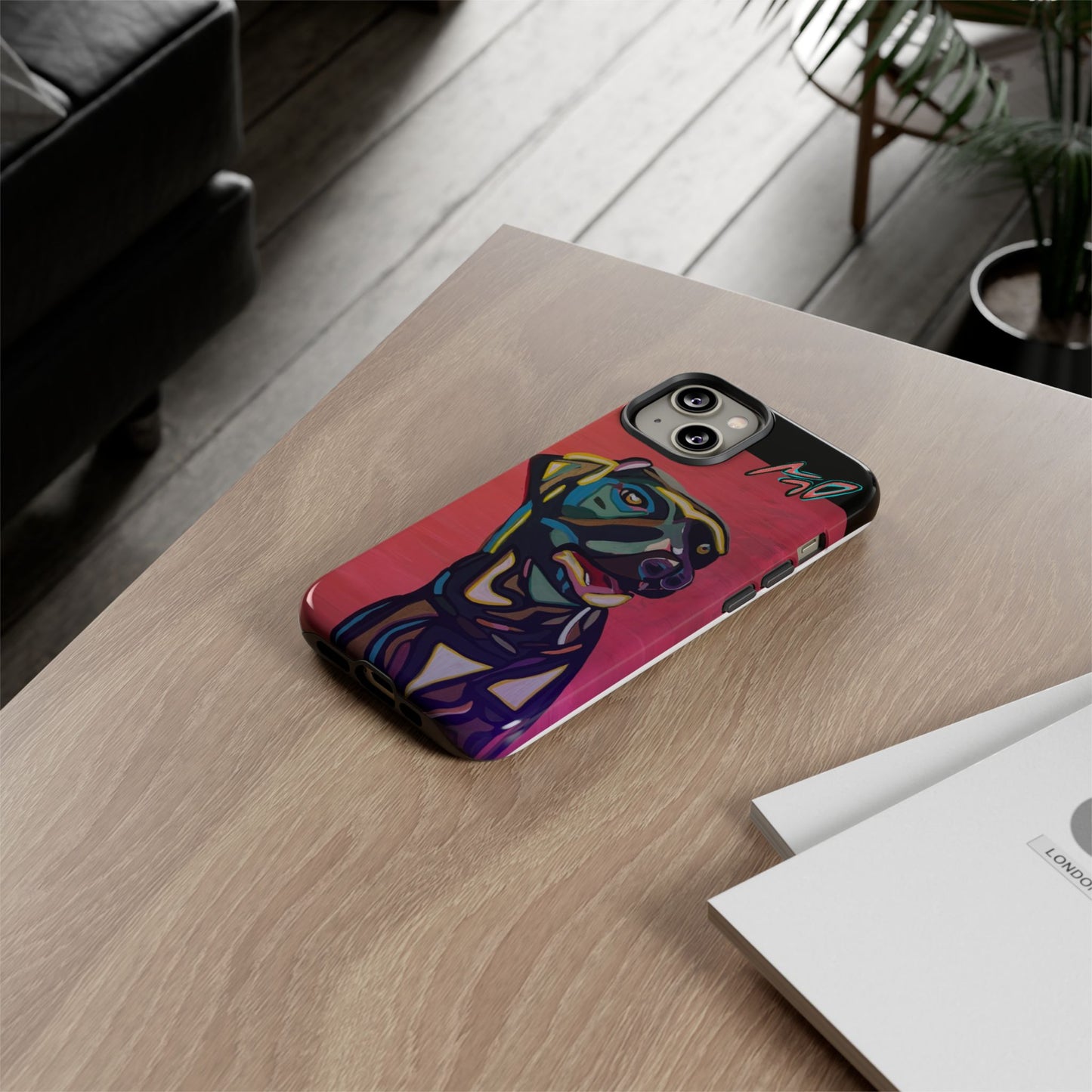 Colorful Pit LABRADOR Tough Phone Case — Vibrant Pop Art Dog Design