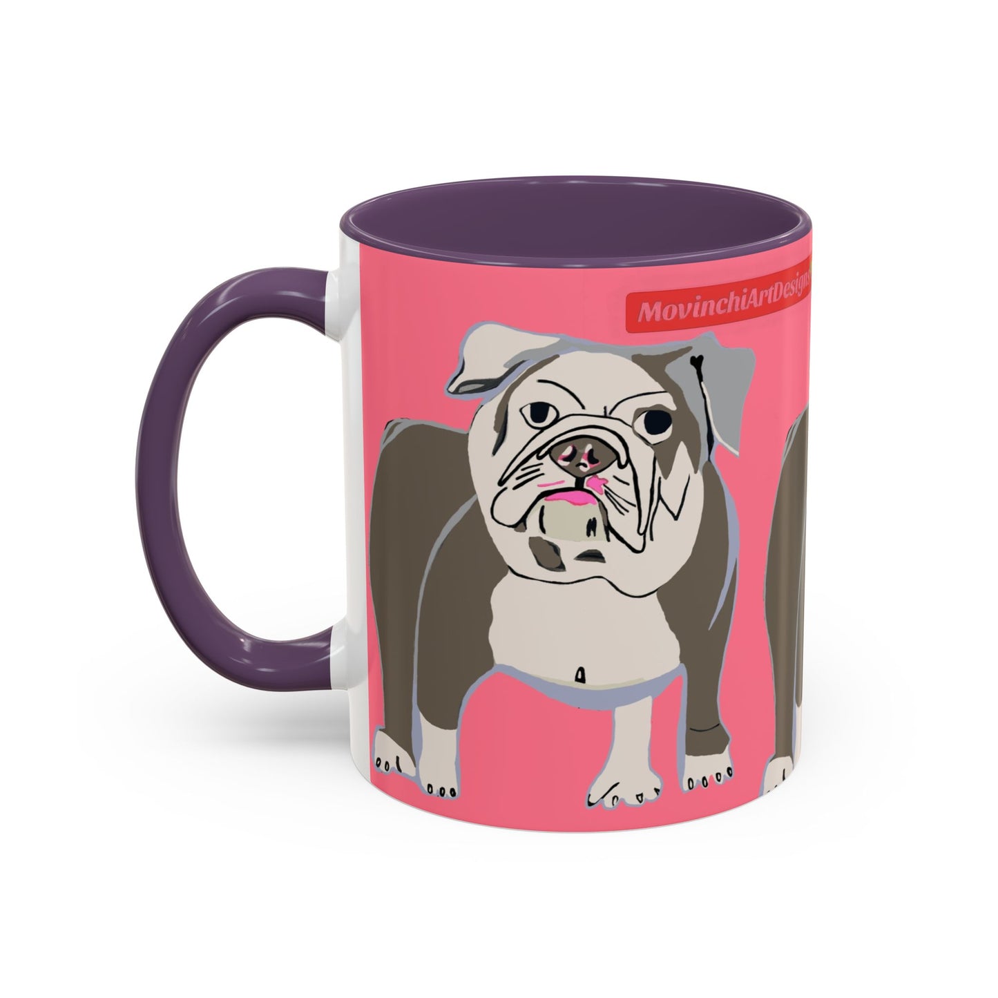 Bulldog Accent Coffee Mug — Cute Pink Dog Lover Mug (11/15oz)